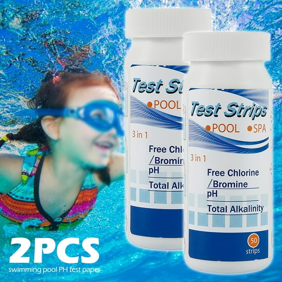 Willstar 100Pcs Chlorine Dip Test Strips Hot Tub Swimming Pool PH Tester Paper 2Bottles