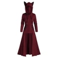 thumbnail image 1 of Gibobby Camisa Elegante Para Mujer Blusa con capucha y orejas mujer, talla grande, estilo vintage, con capa alta y（Rojo， XXL), 1 of 5
