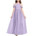 thumbnail image 2 of Chiffon Maxi Dresses for Girls Size 3-14 Teens Kids Elegant Sleeveless Crewneck Solid A-Line Graduation Wedding Guest Long Prom Dress, 2 of 5