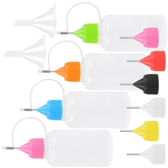 6Pack Functional Needle Tip Squeeze Bottles Squeeze Dropper Bottles for Controlled Glues Application in DIY Projects