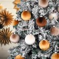 thumbnail image 7 of PakyozjGold Velvet Christmas Tree Ornaments - 15pcs Shatterproof Christmas Balls for Xmas Trees Decorations - Multicolor Brown Gold Beige, 80mm 3.15inch, 7 of 7