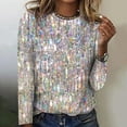 thumbnail image 2 of Birdeem Blouse pour Femmes Mode Femmes Décontractée Manches Longues Col Rond T-Shirt Ample Blouse Tops, 2 of 12