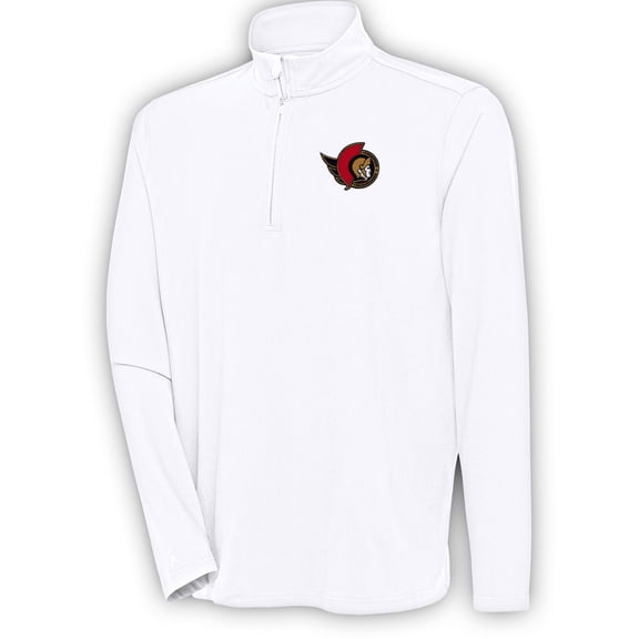 Men's Antigua  White Ottawa Senators Hunk Quarter-Zip Pullover Top