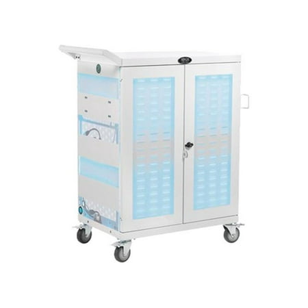 UPC: 0037332240149 | Tripp Lite CSC32ACWHG Multi-Device UV Charging Cart Hospital-Grade 32 AC Outlets Laptops Chromebooks Antimicrobial