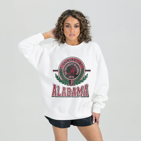 Women's Gameday Couture  White Alabama Crimson Tide Hot Shot Fleece Pullover Sweatshirt