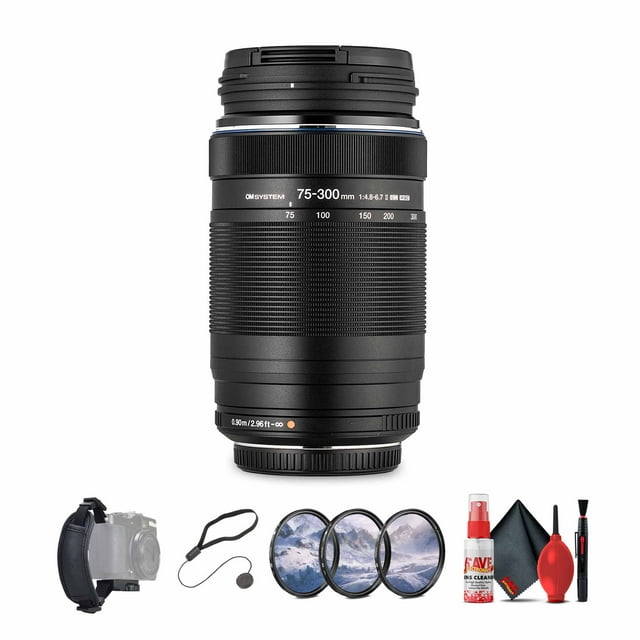 OM SYSTEM M.ZIKO Numérique ED 75-300mm F4.8-6.7 Noir II Ensemble d'Objectifs