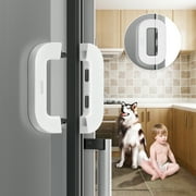 WeGuard 2 Pack Refrigerator Fridge Freezer Door Lock Latches for Toddler Kids Baby Cabinet Locks Child Safety Latches for Doors No Tools Need or Drill