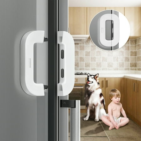 WeGuard 4 Pack Child Safety Refrigerator Fridge Freezer Front Door Lock Side Latches, Baby Proof Cabinet Locks Adhesive Latches for Doors No Tools Need or Drill