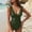 Green, variant on Women's Swimsuits One Piece Tummy Control Under $10 Summer Solid Color With Chest Cushion And No Steel Support Backless Strap Swimsuit