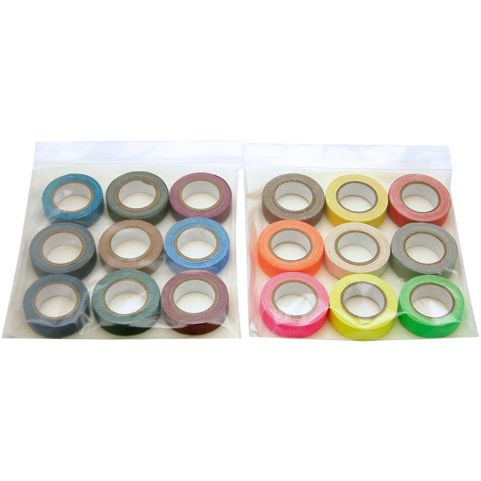JVCC Mini Spike Tape Multi-Pack: 1/2 in. x 6 ft. / Assorted (Fluorescent Green, Fl. Orange, Fl. Pink, Fl. Yellow, Brown, Grey, Red, White, Yellow) 9 rolls [9 rolls/pack] [1 Rolls]