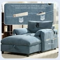 thumbnail image 6 of 38" Single Sofa with Storage Ottoman, Adjustable Phone Holder, USB Charger, Side Storage Pockets, Pillow-Like Armrests, Wide Seat Chaise Lounge for Living Room&Apartment, Chenille, 4 Colors, 6 of 21