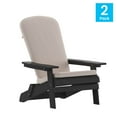 thumbnail image 2 of Flash Furniture Charlestown Set of 2 All-Weather Poly Resin Indoor/Outdoor Folding Adirondack Chairs in Black with Cream Cushions for Deck, Porch, and Patio, 2 of 9