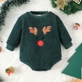 Baby Romper Christmas Long Sleeve Deer Embroider Pullover Romper