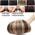thumbnail image 3 of MY-LADY 8Pcs 18Clips Clip in Hair Extensions Human Hair for Women Double Weft Brazilian Remy Straight Human Hair Clip in Hairpiece 14inch #4P27 Medium Brown & Dark Blonde, 3 of 8