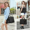 thumbnail image 6 of Waterproof PU Leather Laptop Bag for Women 15.6 inch Tote Briefcase Professional Work Bag Black, 6 of 7