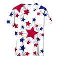 thumbnail image 4 of VKOYWKM American Flag Shirt for Women 4th of July Patriotic T Shirts Star Stripe Graphic Tees Short Sleeve Crew Neck Red White and Blue Tshirt Shirts, 4 of 5