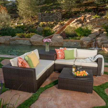Murillo 6 Piece Patio Wicker Sectional With Storage Unit And Coffee Murillo 6 Piece Patio Wicker Sectional With Storage Unit And Coffee Table