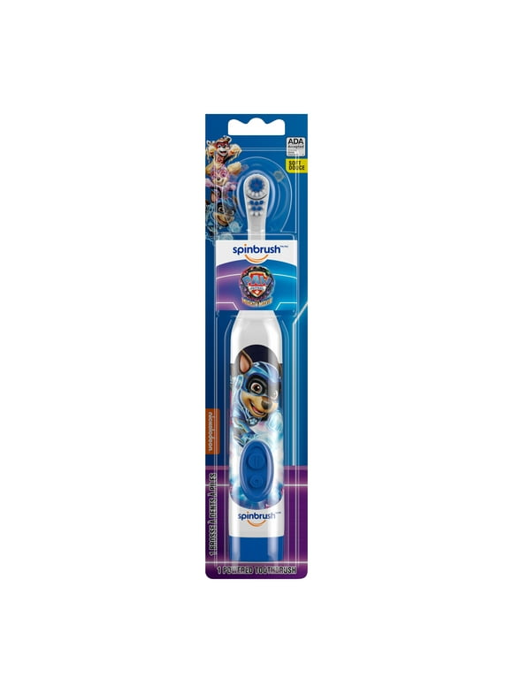 PAW Patrol Kids Spinbrush Electric Battery Toothbrush, Soft, 1 ct, Character May Vary