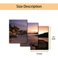 thumbnail image 2 of Canvas Prints Nature Wilderness Picture Wall Art Sunrise Over Ocean Sea Beach Framed Artwork for Living Room Bedroom Home and Office Wall Decor Stretch and Framed Ready to Hang-12"x16"x3 Panels, 2 of 6