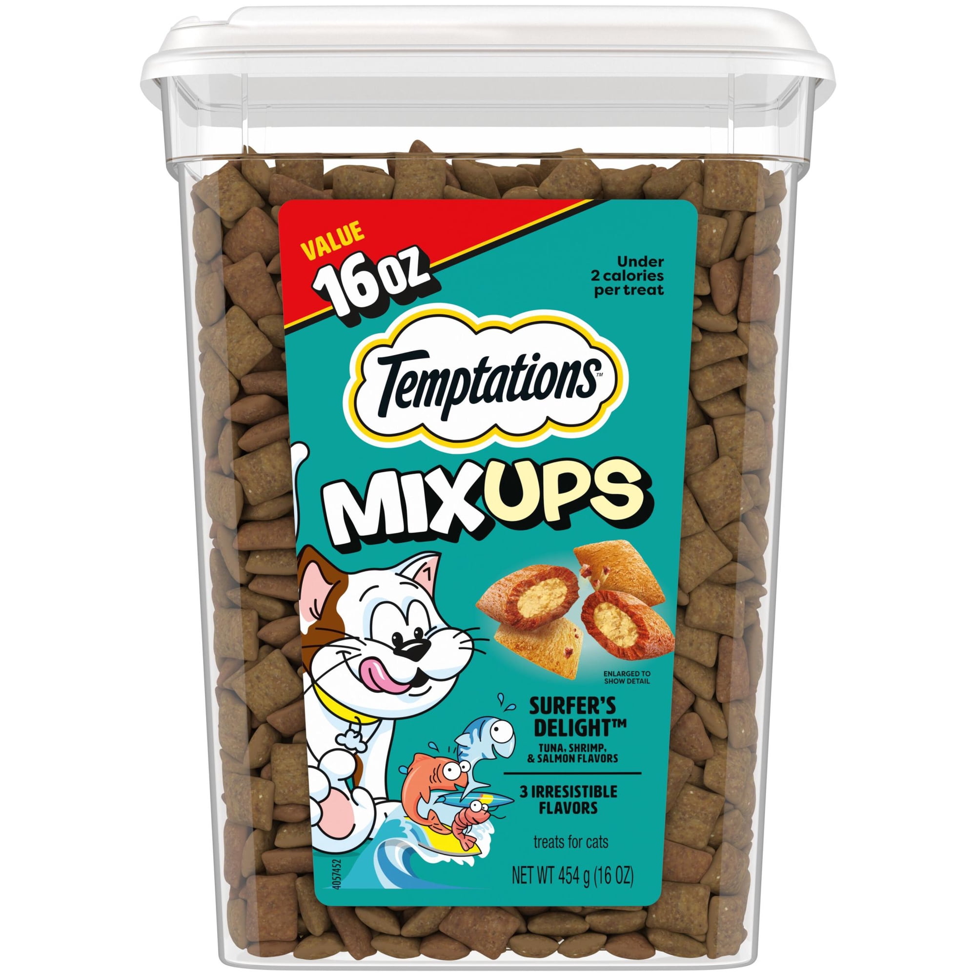 Temptations Mixups Surfer'S Delight Flavor Crunchy And Soft Cat Treats, 16 Oz Tub
