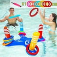 thumbnail image 4 of Inflatable Pool Ring Toss Game Set,Floating Water Toys for Young & Adults,Includes Base + 4 Rings + Pump - Summer Pool Party, Beach & Backyard Fun, 4 of 6
