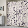thumbnail image 4 of Shower Curtain for Bathroom Gradient Purple Leaves Country Waterproof Bath Curtains Shower Curtains with Hooks,Herb Plant Retro Linen Bathroom Curtain Privacy Drapes for Bathtubs Toilet 36x72in, 4 of 9