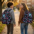 thumbnail image 3 of Pzuqiu Football Bow School Backpack for Girls Large Capacity Black School Bags 17 Inch Back to School Breathable Shoulder Bookbags for Students Teenager Laptop Daypack Age 6-18, 3 of 7