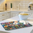 thumbnail image 6 of Yayeee Dish Drying Mat for Kitchen Counter Ultra Absorbent Easy Clean Pad 18x16", Blue Colorful Flowers, 6 of 7