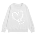 thumbnail image 2 of UACY Girls Preppy Heart Sweatshirts Cute Oversized Pullover Kid Valentines Day Graphic Crewneck Athletic Sweaters with Pocket ﻿ (White, 13-14 Years), 2 of 8