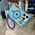 thumbnail image 5 of For iPhone 16 Plus Phone Case,With Contractile Lens Ring Kickstand,Compatible with Mag-Safe,Bling Glitter Transparent Back Design,With Wrist Strap,Ultra Slim Shockproof Phone Case,Yellow, 5 of 9