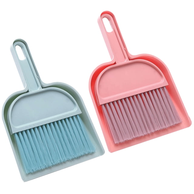 2 Set of Mini Broom Dustpan Set Desktop Small Dustpan Brush Set Mini Dust Pan Tool for Table