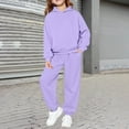 thumbnail image 2 of Mercatoo Kids Hoodie Sweatsuit Set Boys Girls 𝗥aglan Sleeve Tracksui𝘁 Pullover Hooded Sweatshirts and Jogger Pants Set Fall Athleisure, 2 of 6