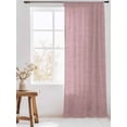 thumbnail image 3 of Sheer Curtains 108 Inches Long, Vintage Nude Pink Semi Sheer Curtains Light Filtering Window Treatment, Farmhouse Retro Solid Color Linen Texture Privacy Voile Drapes for Living Room 52x108 Inch, 3 of 7