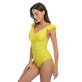 thumbnail image 2 of Charmo Women's Ruffle One Piece Swimsuit V Neck Bathing Suits Ladies Sexy Monokini Swimwear, 2 of 6
