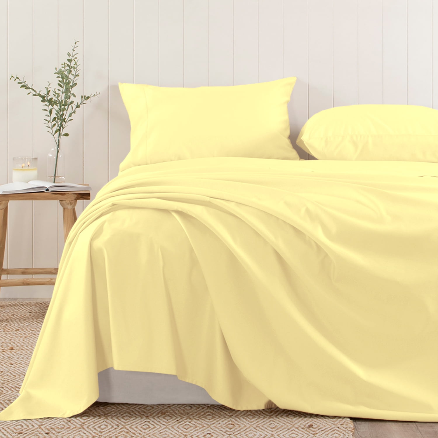 400 Thread Count Cotton Full FlatSheetOnly, 1 pc Mellow Yellow 100