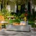 50000 BTU Outdoor Rectangle MgO Propane Fire Pit Table with Tank Holder - Light Gray
