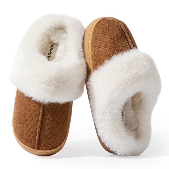 Drecage Kids Slippers Boys Girls Fuzzy House Slippers Soft Warm Bedroom Shoes