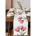 thumbnail image 4 of Ldtrchee Pink Tulips Table Runner 36 Inches, Spring Floral Botanical Plant Abstract Bed Runner Dresser Scarves Tabletop for Indoor Outdoor Parties/Ceremony/Banquet, 13"x 36", 4 of 8
