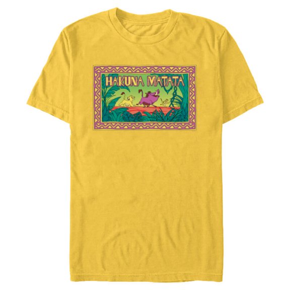 Disney The Lion King 30th Anniversary Hakuna Matata Retro - Short Sleeve Blended T-Shirt for Adults - Customized-Yellow