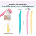 thumbnail image 2 of 21 Pcs Rasoirs à Sourcils, Rasoir dermaplane, Rasoir facial, Rasoir facial pour Femmes, 2 of 6