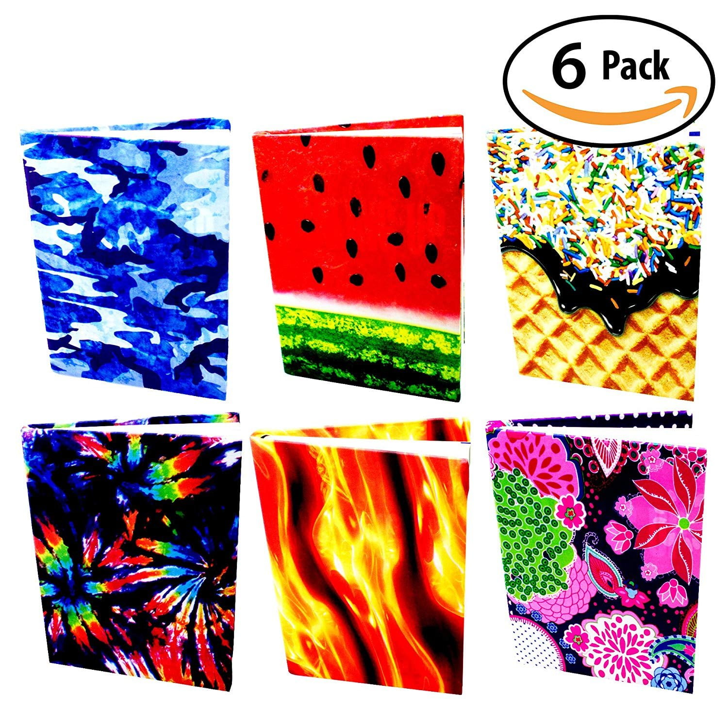 Fits Most Hardcover Textbooks up to 9 x 11 Book Sox Stretchable Book Cover: Jumbo 6 Print Value Pack Adhesive-Free Nylon Fabric School Book Protector Easy to Put On Jacket wash Re-use Ultra Print 