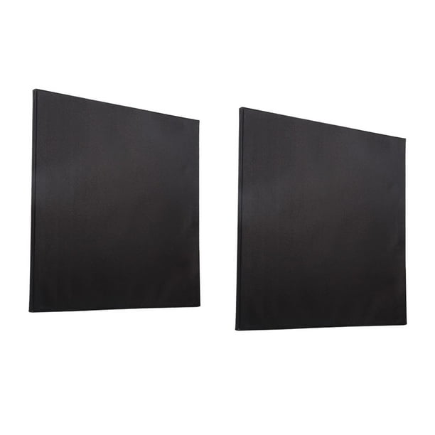 2 piezas de lienzo de pintura, lienzo negro, suministros de arte, lienzo de artista, marco de madera, lienzo negro estirado, para manualidades al 40x40cm