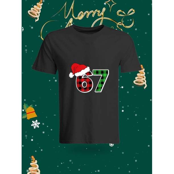 Fashionable and Personalized Christmas Element Candy-shaped Christmas Tree Pattern White T-shirt, Comfortable Short-sleeved T-shirt Full of Festival Atmosphere Suitable for Wearing in the Christmas S