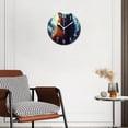 thumbnail image 3 of 10 Inch Wall Clock Battery Operated Silent Clock Decorative for Office, Kitchen, Outdoor, Living RoomGolden Moon Wolf Lovely Drawing, 3 of 4