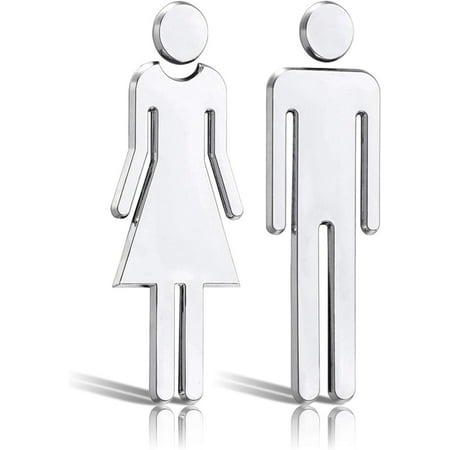 HUSERYT Toilet Stickers - Women and Men Door Sign - Toilet Sticker 12cm