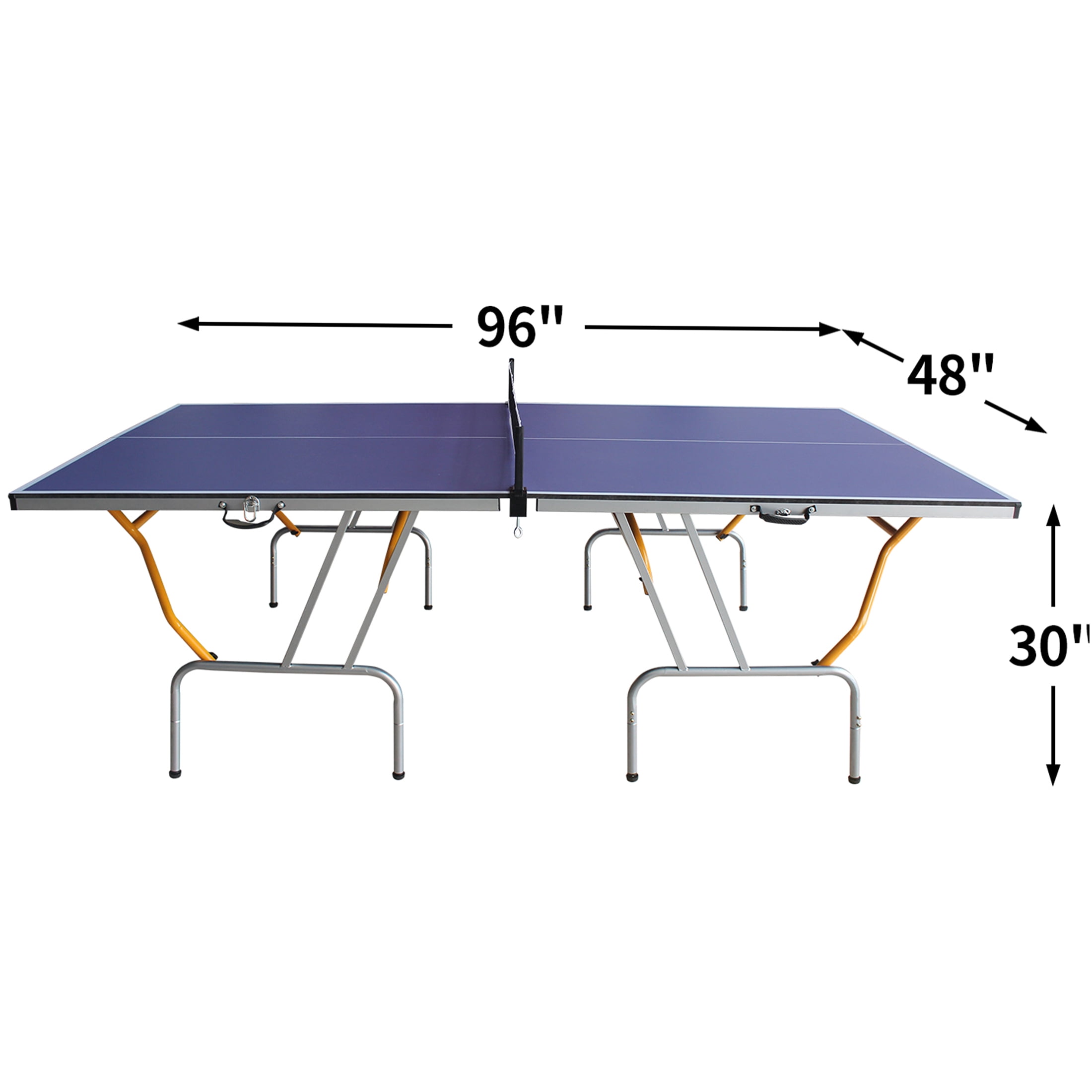 JERFIT 8ft Foldable Ping Pong Table Set with Net, Paddles & Balls, Portable MDF Surface Indoor Outdoor Game Table, Blue