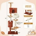 thumbnail image 5 of EROMMY 74" Cat Tree Tower with Football Design, Cozy Cat Cave Bed for Indoor Cats, Cat Condos with Sisal Scratching Post, Perches, Hammock and Pompoms, 5 of 7