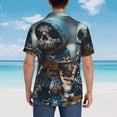 thumbnail image 4 of Rateoe Cute Skeletons Figurines Pattern Men’s Hawaiian Shirt – Short Sleeve Button-Down Tropical Beach Shirt, Lightweight & Breathable Casual Aloha Shirt with Pocket,Large, 4 of 7