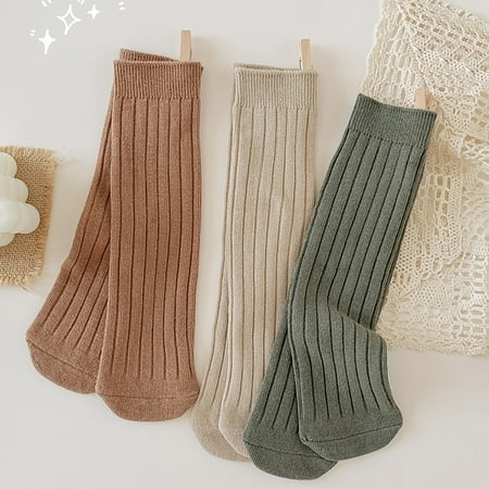 

nsendm Children s Socks Solid Color Boys And Girls Candy Colored Pile Of Socks Students Spring Fall Cotton Baby Boys Socks Socks A 1-12 Years Toddler