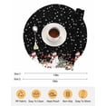 thumbnail image 6 of 13 Inch Round Placemats Set of 6, Black Christmas Non Slip Heat Insulation PP Table Mats, Snowflake Xmas Tree Ball Elk Winter Washable Place Mats for Kitchen Dining Party Table Decor, 6 of 7